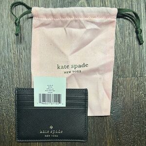 Kate Spade Black Leather Card Case NWT